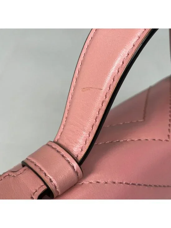Gucci GG Marmont 2-Way Chain Shoulder Bag Double Leather Pink - Picture 6 of 9